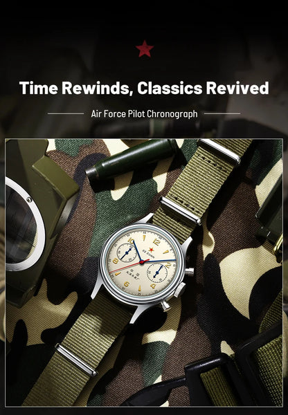 Reloj mecánico para hombre Seagull 1963 International Edition, reloj de piloto ST1901, cronógrafo retro de pulsera, aviación de la Fuerza Aérea, nuevo