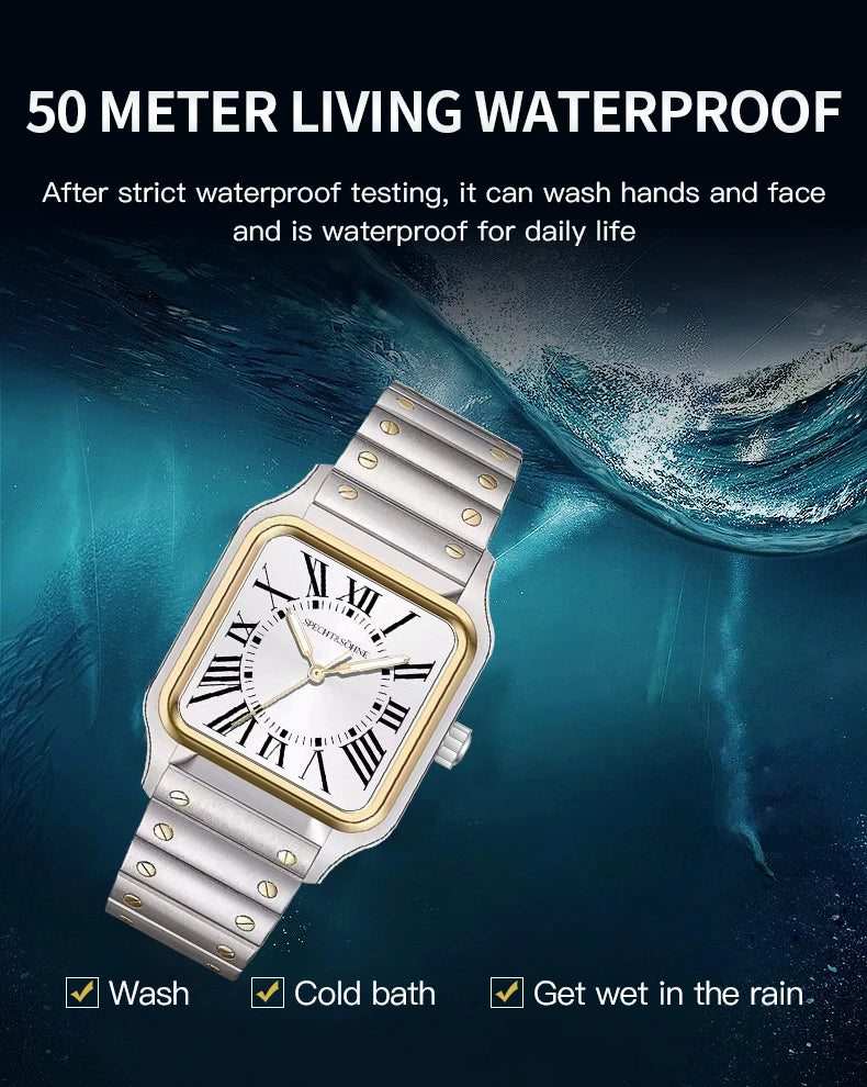 2025 New 34MM Specht & Söhne Quartz Watch Japan VH31 Movement Sapphire Blue Color Ultrathin Stainless Steel Men's Watch