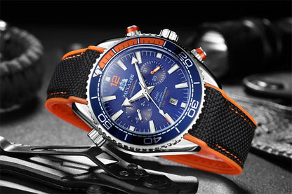PAULAREIS P Reloj mecánico automático de lujo para hombre, cuerda automática, correa de caucho, resistente al agua, luminoso, con fecha, reloj de moda para hombre