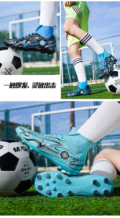 Chuteiras de Futebol Profissionais para Homem, com Pitons, Antiderrapantes, Respiráveis e Confortáveis, para Treino e Jogo, para Rapazes, Relva Natural e Sintética