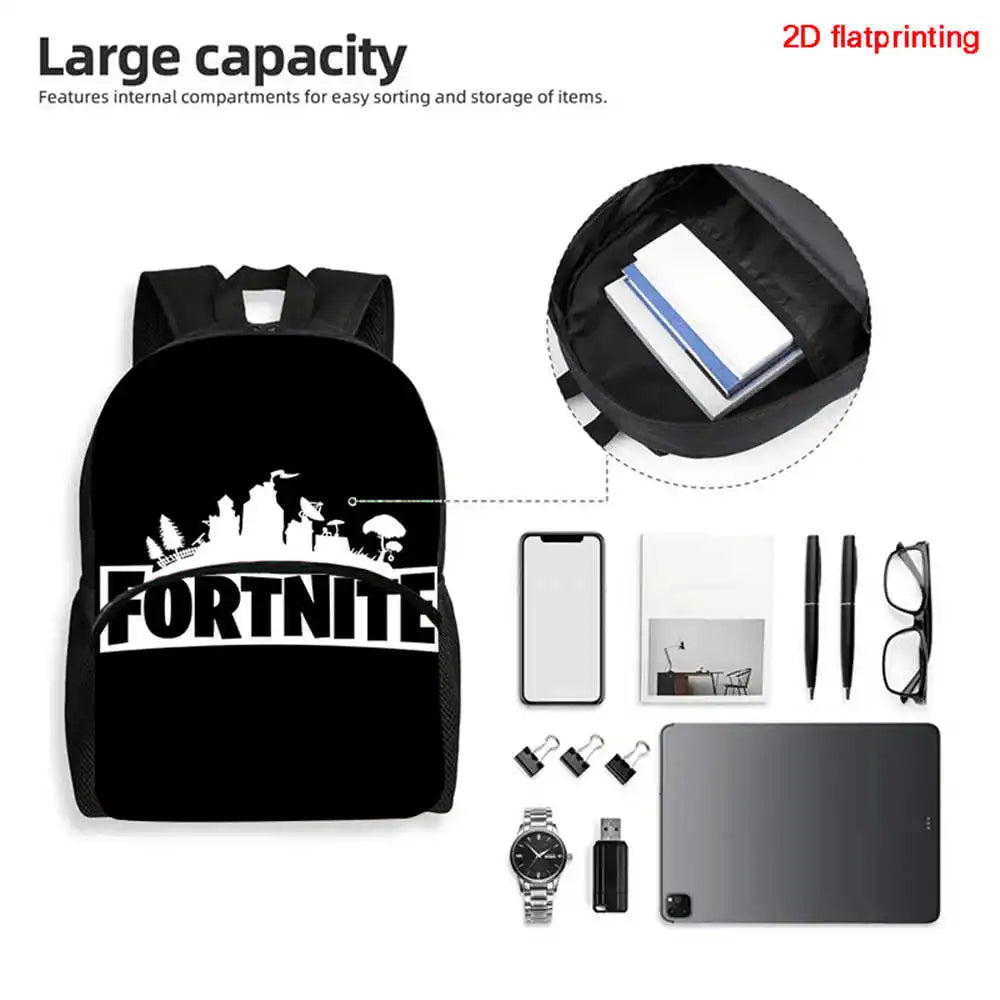 Kids School Backpack with Front Pocket, Light Weight Cartoon Fortnite Children Backpack For Age 6-9, Bags For Boys Girls