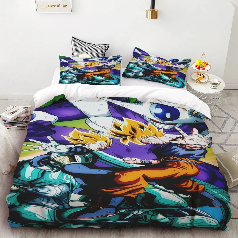 Goku Bettbezug-Set Dragon Ball für Teenager – Bettwäsche-Set mit Deckenbezug für Kinder und Jungen, ideales Geschenk, Schlafzimmerdekor in Queen- und King-Size