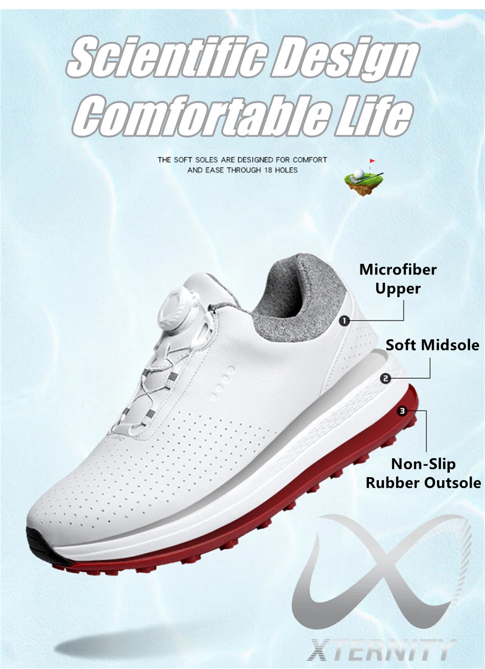 Breathable Luxury Golf Shoes Men Comfortable Outdoor Spikeless Golf Sport Training Sneakers Non-Slip Waterproof Walking Footwear