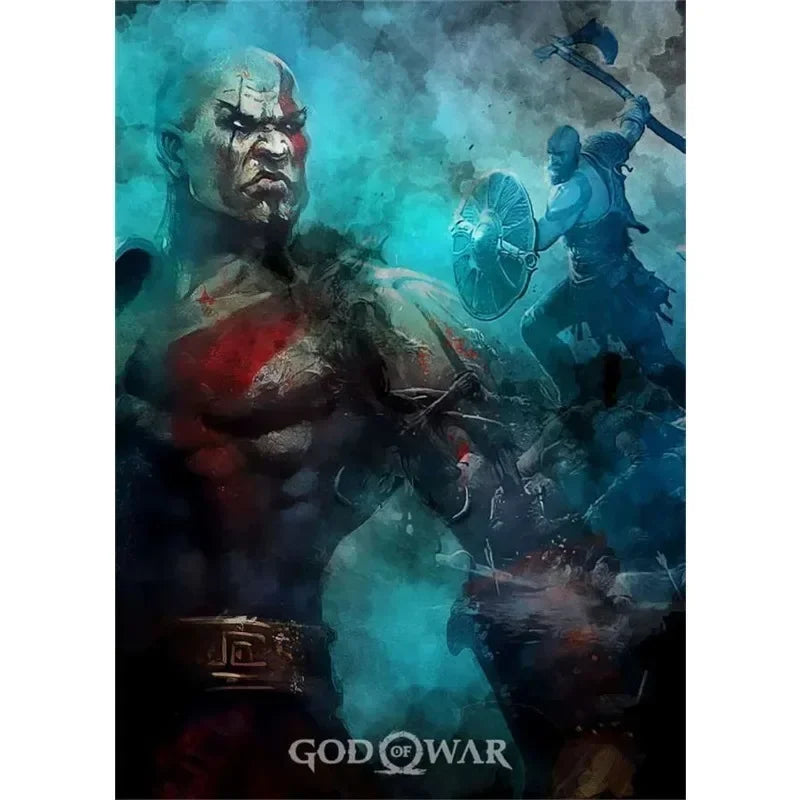 Canvas Painting Posters and Prints Wall Art Anime Pop Game God of War Ragnarok Poster Aesthetics Kratos Gaming