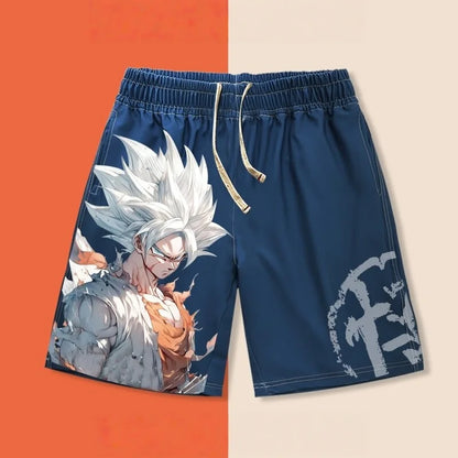 2026 Summer Dragon Ball Goku Ultra Instinct 3D Print Men's Shorts, Retro Street Quick Dry Oversized Casual Shorts Unisex