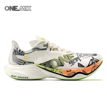ONEMIX Sapatilhas de Corrida de Maratona em Nylon Carbon Board, Alívio de Impacto, Suporte Estável Profissional, Ressalto Ultraligeiro