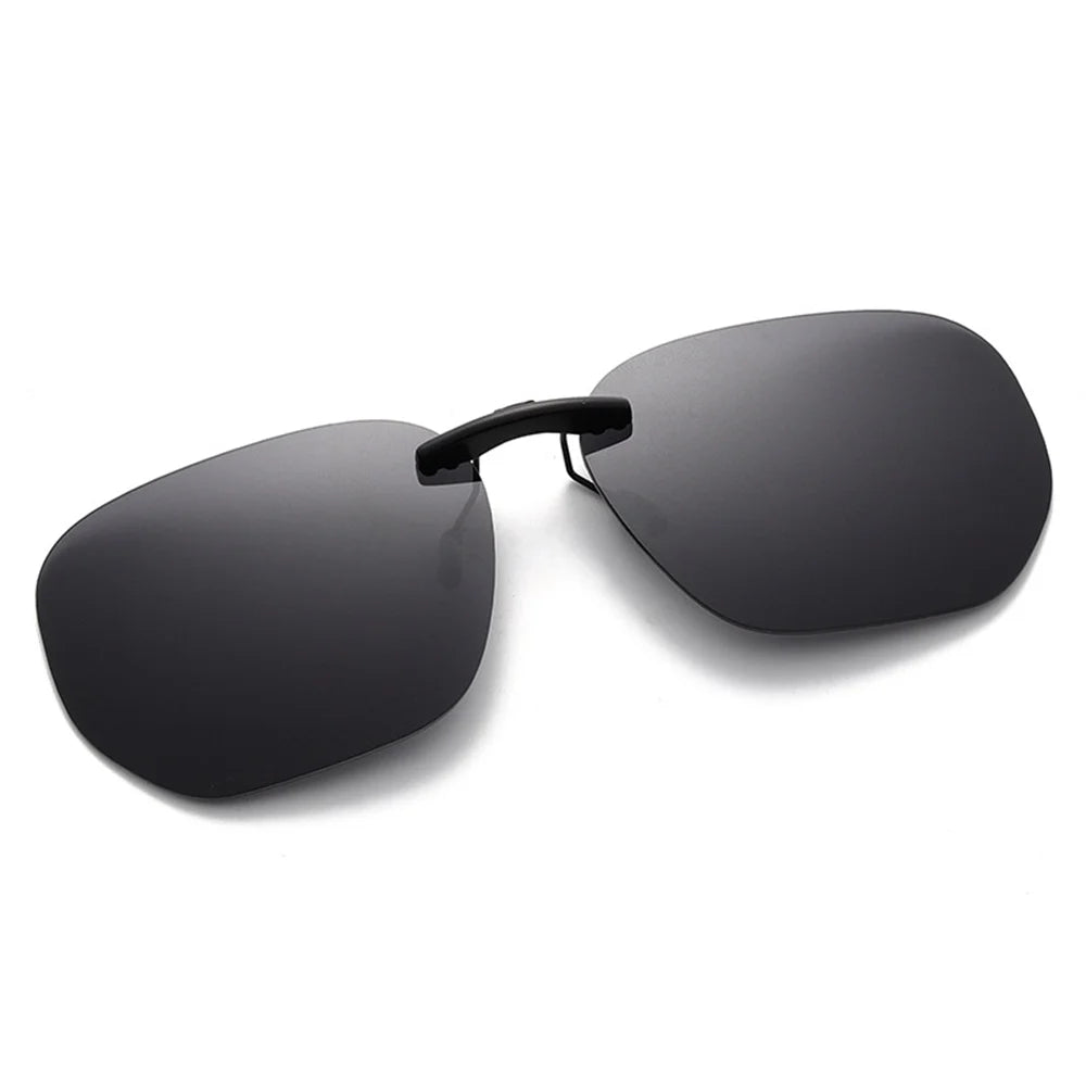 KLASSNUM Men Driving Clip On Polarized Sunglasses for Myopia Eyeglasses Women Square Night Vision Fishing UV400 Sun Glasses Clip