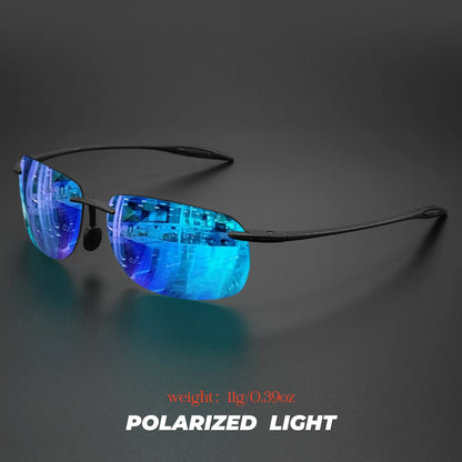 Ultra Light 11g TR90 Frameless Polarized Sunglasses - Flexible & Comfort Fit, Square Shape for Driving, Fishing, Outdoor