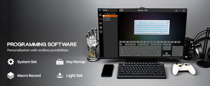 EPOMAKER x AULA F75 kabelgebundene mechanische Hot-Swap-Tastatur 75% ANSI US-Layout mit Gasket-Mount und Drehregler für Mac/WIN/Android
