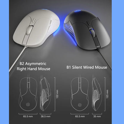 Mouse cablato USB INPHIC B1 silenzioso da ufficio e gaming per PC e laptop