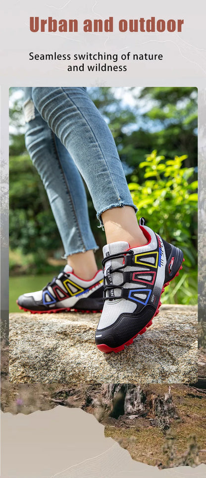 Unisex Outdoor Hiking Shoes Lace-Up Non-Slip Lightweight Men Tactical Training Sports Shoes Women Lockless Casual Cycling Shoes