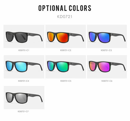 KDEAM Polarized Sunglasses Men Sports Tridimensional Brand Logo TR90 Square Sun Glasses All Black With Zipper Case KD0721