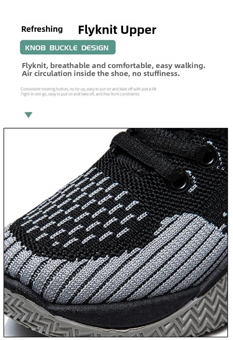 Large Size High-Top Sports Shoes Men's Casual Breathable Comfortable Thick-Soled Basketball and Running Shoes