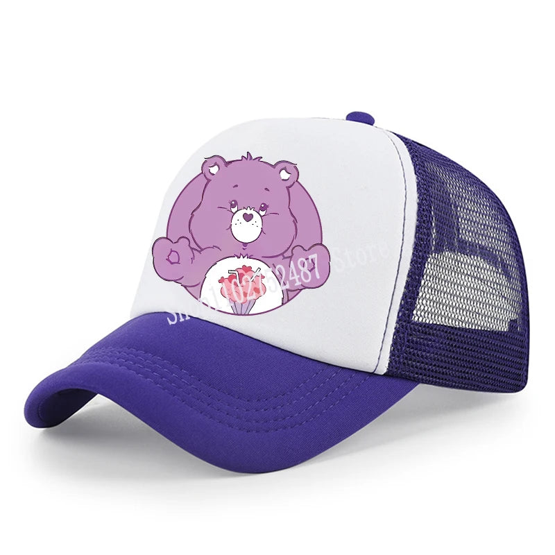 Anime Care Bears Baseball Cap Girls Women New Outdoor Sports Sun Hat Summer Breathable Mesh Sunbonnet Kids Adult Headgear Gift