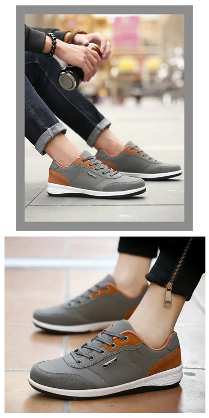 YRZL Scarpe da uomo primavera autunno impermeabili da passeggio, sneakers casual in pelle da uomo, scarpe sportive antiscivolo, calzature da tennis per uomo