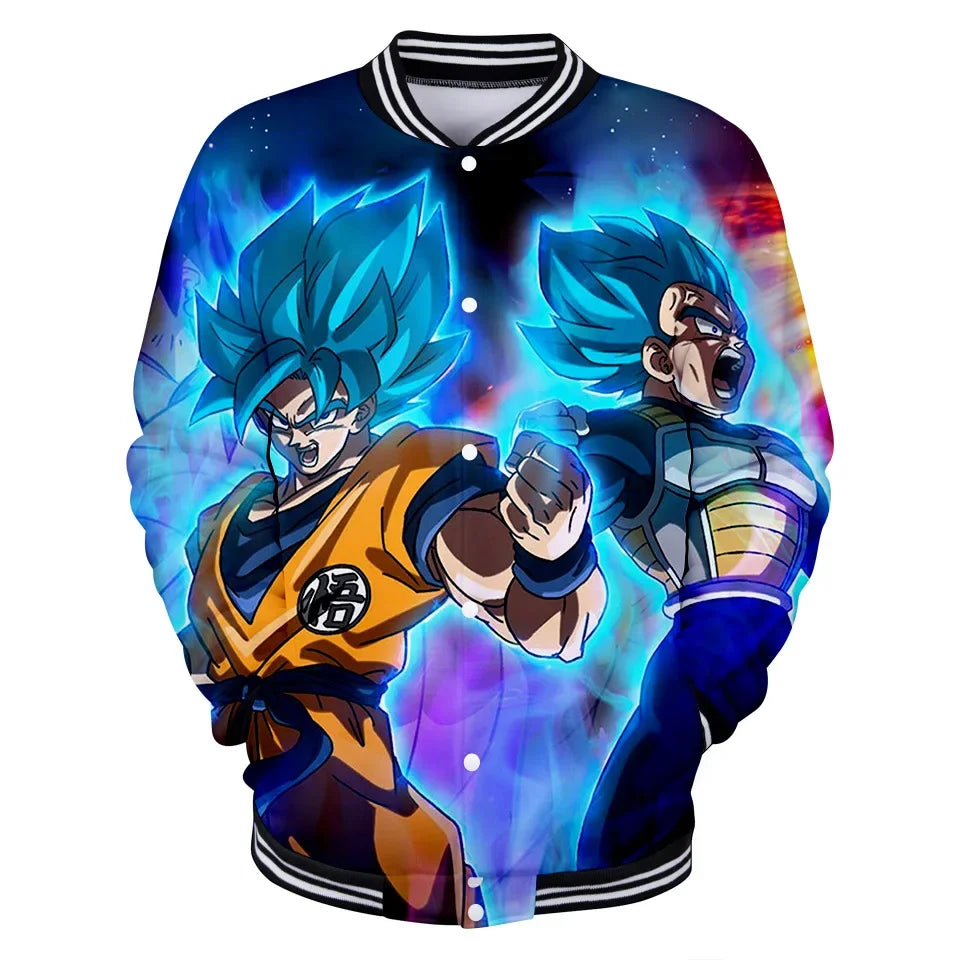 Dragon Ball Goku Kanji Symbol Men Zipper Hoodie Cartoon Japan Anime Women Sweatshirt 2025 New Fashion Children Jackets Coat, équipement gamer Fraquane