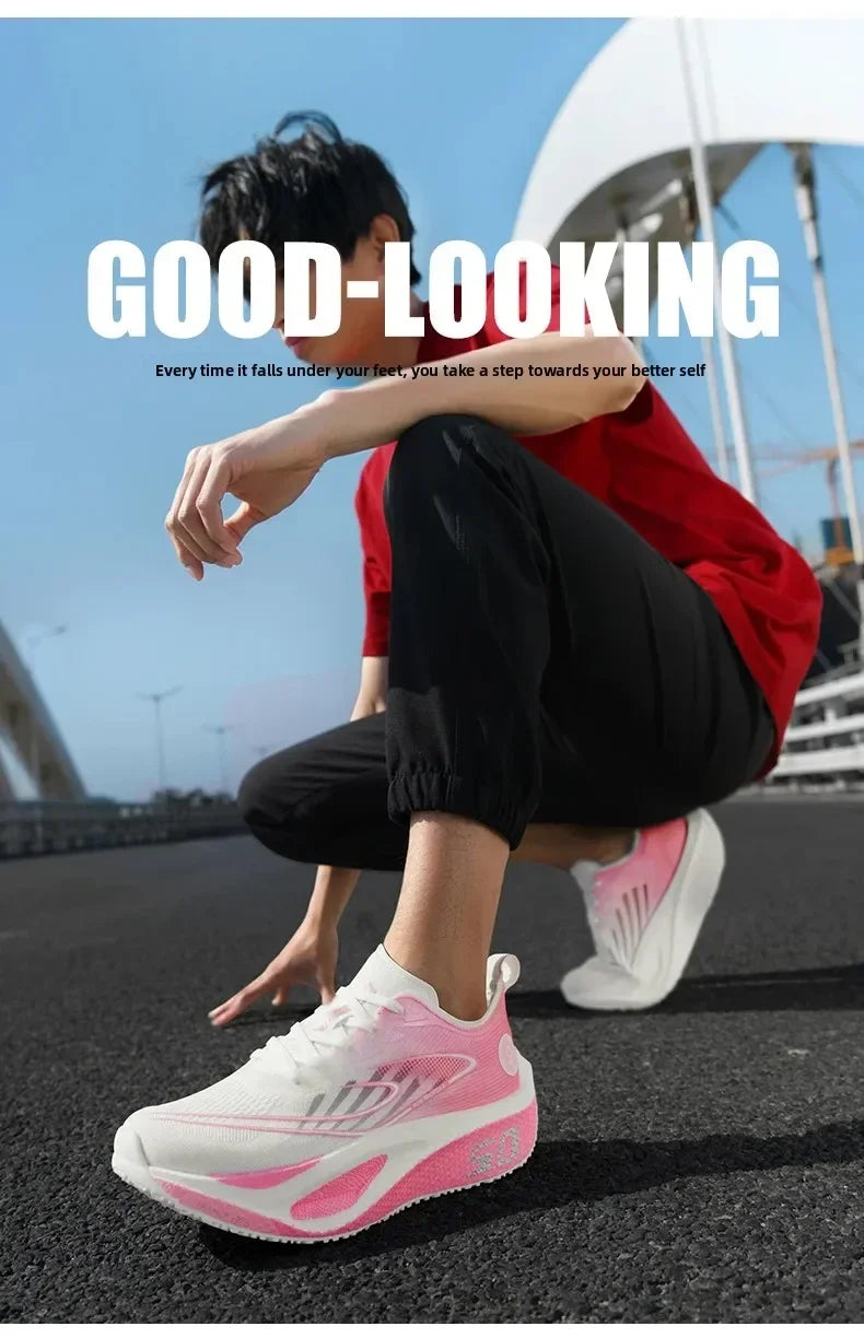 Unisex 2025 Laufschuhe mit Vollcarbonplatte – professionelle Marathon-Rennschuhe, leicht, federnd gedämpft und atmungsaktiv
