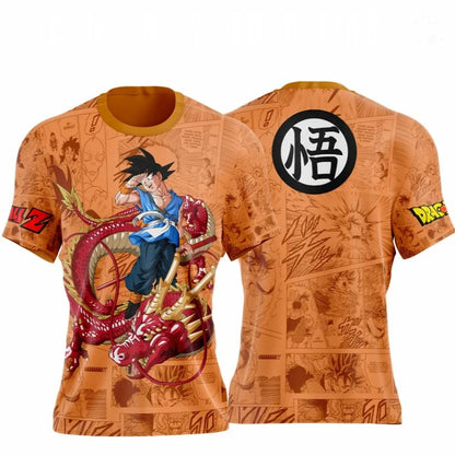New Dragon Ball Z Goku Shenron 3D Print T-shirt Anime Japanese Graphic T-shirt Men Women Fashion Streetwear Hip Hop Kids Top