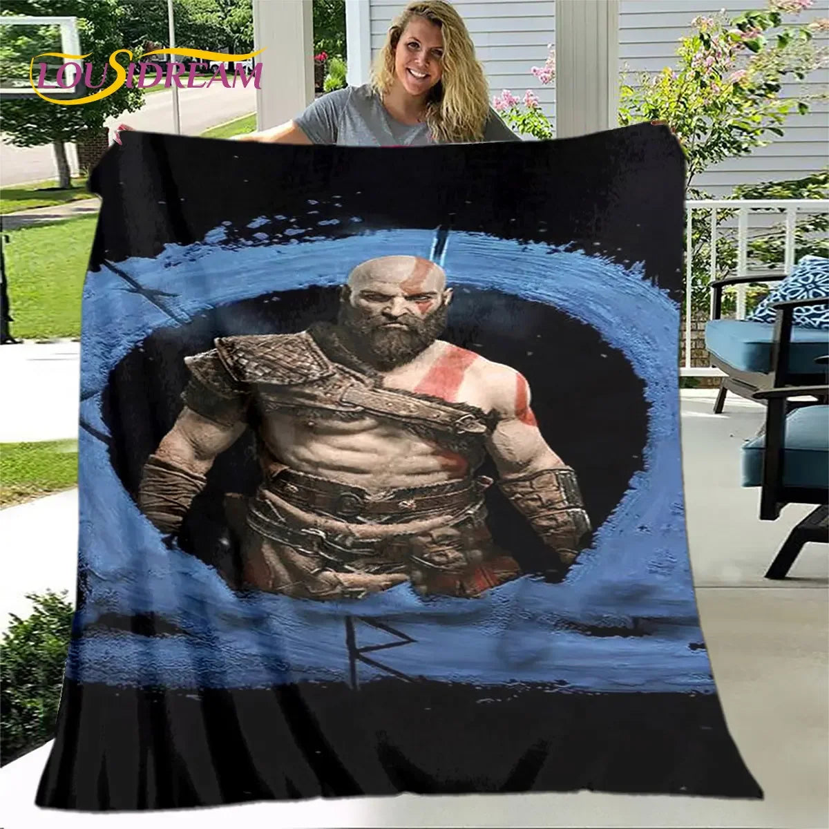 God of War Game Gamers Soft Plush Blanket,Flannel Blanket Throw Blanket for Living Room Bedroom Bed Sofa Picnic Cover Bettdecke