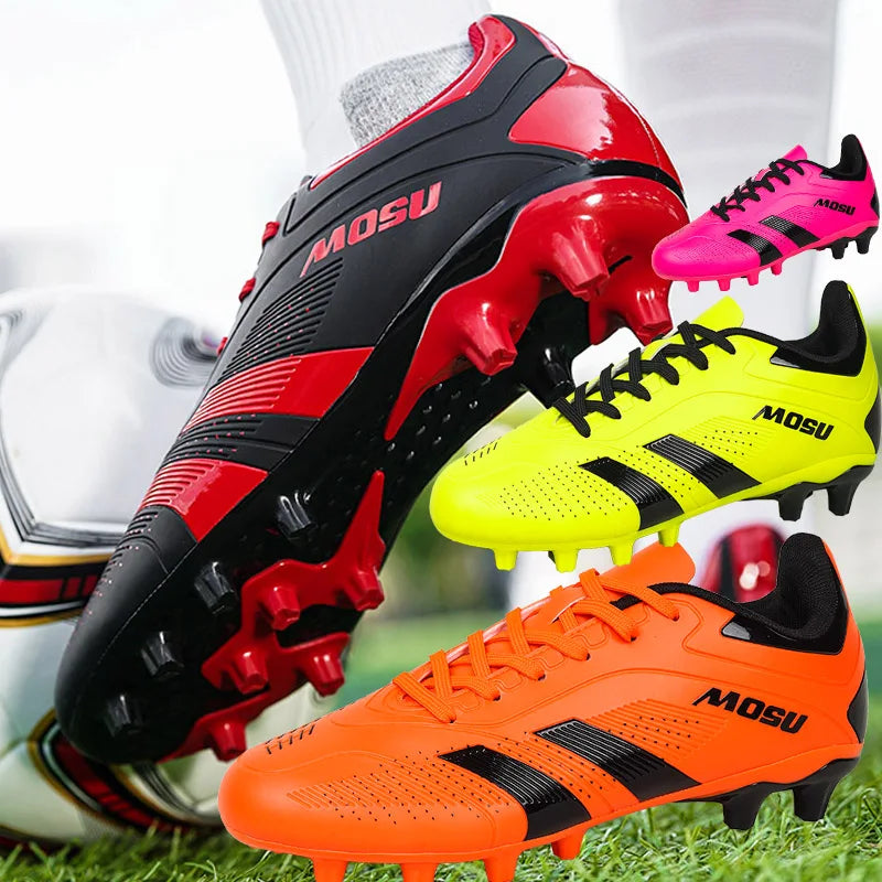 Neue Fußballschuhe für Herren und Damen, Hallen- und Outdoor-Sportschuhe mit langen Stollen und Multinocken für das Fußballtraining auf Matten