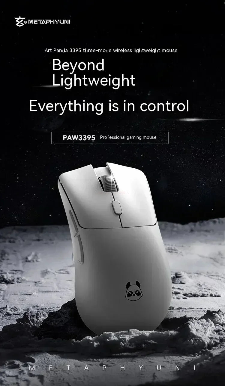 Bezdrôtová myš Metaphyuni Metapanda P1 Pro Max Paw3395L s nízkou latenciou, ľahká e-športová herná myš, ergonomická myš pre PC hráčov, darček