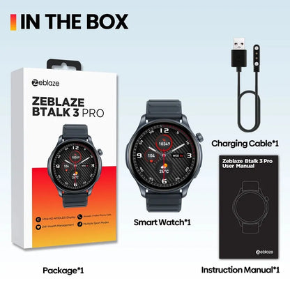 New Zeblaze Btalk 3 PRO Smart Watch 1.43" AMOLED Display Bluetooth Phone Calls Smartwatch Health and Fitness Tracking