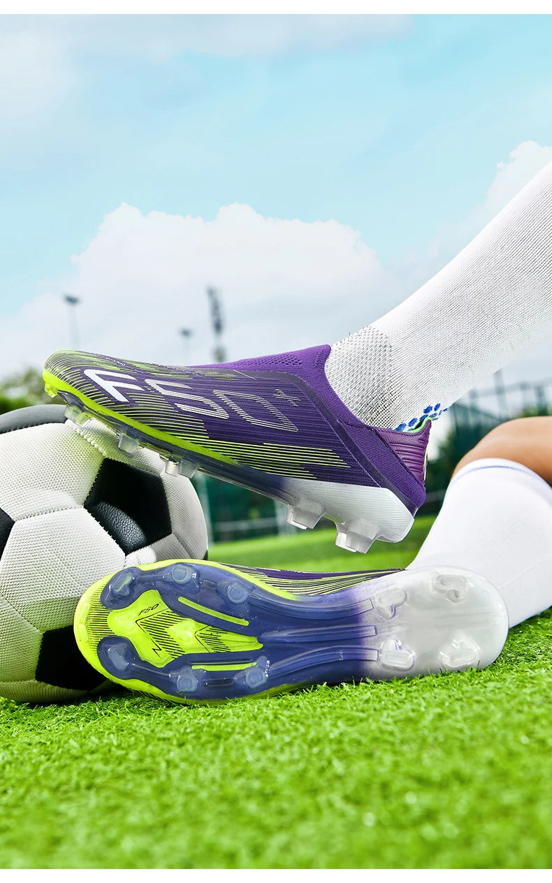 Sapatilhas de Homem Novas com Pitons para Relva, Ténis de Futebol de Alta Qualidade, Chuteiras de Futsal Antiderrapantes para Interior, Modelo Cano Alto para Exterior Mais Vendido