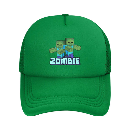 Adult Creepers Zombie Hostile Mob Character Trucker Cap Mesh Baseball Caps Polyester Hat Sun Caps Adjustable Golf Hats Summer
