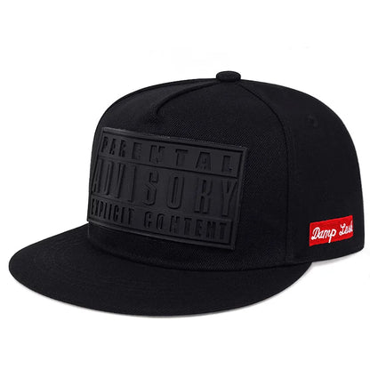 Flat Bill Visor Trendy Patch Snapback Hat Hip Hop Color Block Baseball Cap Unisex Lightweight Sunscreen Dad Hats For Women Men