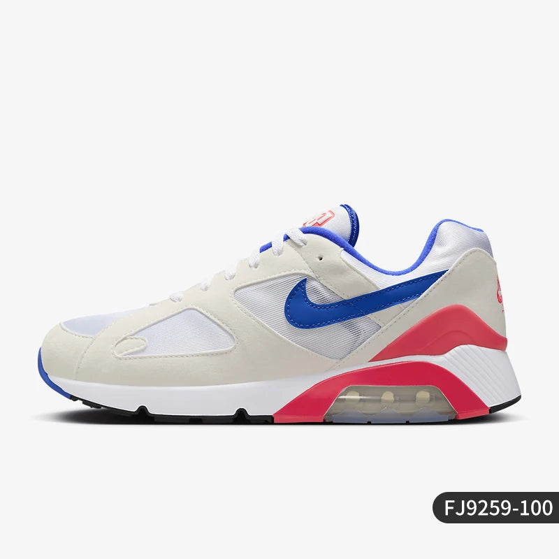Nike Air Max 180 FJ9259-100 genuínos para homem, ténis de corrida duráveis e com bom suporte