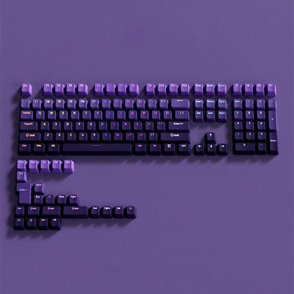 RGB-Gamer-Tastenkappen mit Farbverlauf-Hintergrundbeleuchtung für mechanische Tastaturen mit MX-Switches, OEM-Profil, PBT-Keycaps, Weiß/Blau, ISO-Layout, DIY-Tastenkappen