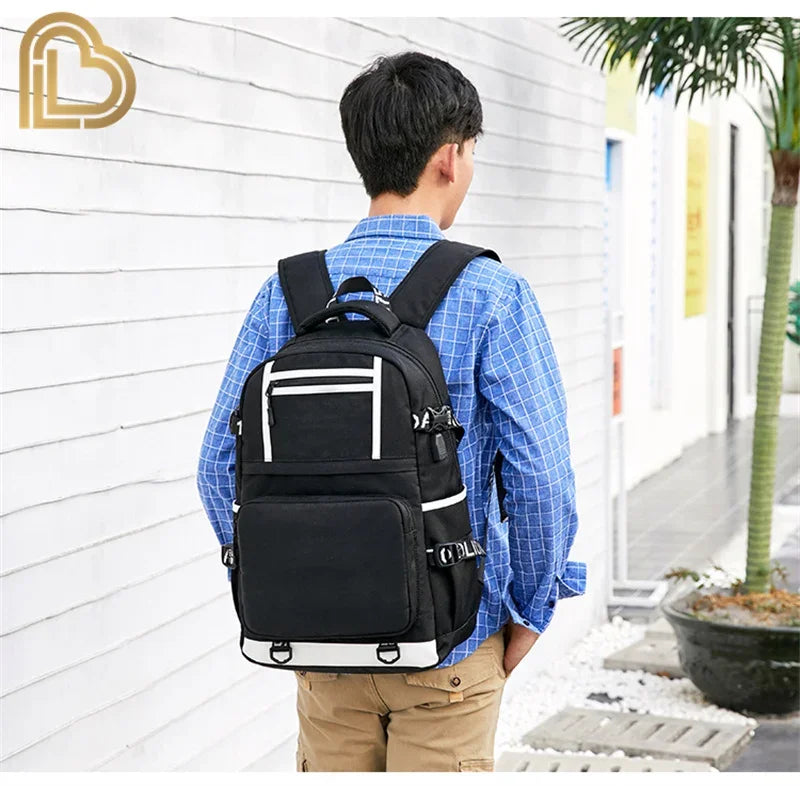 Ultima Knight F-Fortnited Battle Royale Rucksack mit USB-Ladeanschluss, Anime-Figuren und Studienfach für Schreibwaren für Schüler