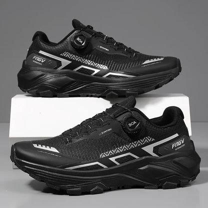Spring & Summer Men's Running Shoes Outdoor Hiking, Wear-Resistant Trail Shoes with BOA Closure, Breathable Sports & Casual Style