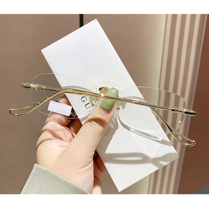 KLASSNUM Men Rimless Anti-Blue Light Glasses Photochromic Glasses Women Alloy Frame Ultra Light Computer Goggles Sunglasses 2025