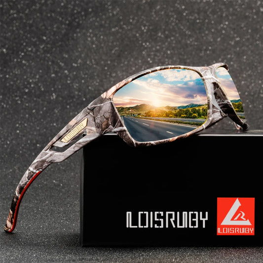 LOISRUBY Camouflage Polarized Cycling Driving Sunglasses Outdoor Tacakle Protection Sports Fishing Running Goggles