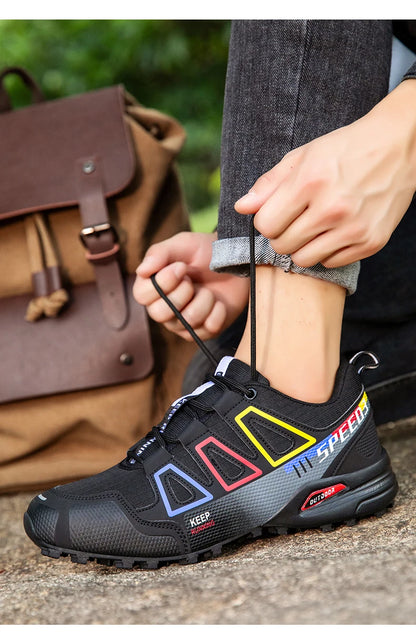 Men's Waterproof Hiking Shoes Wear-Resistant Outdoor Leather Hiking Hunting Tactical Sports Shoes