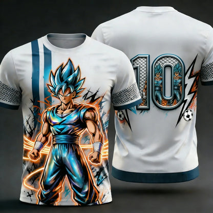 2026 Summer New Adult Men's Dragon Ball Goku 3D Printed Special Football Jersey Numbers 1 To 10 Kids Anime T-Shirt Unisex Y2k