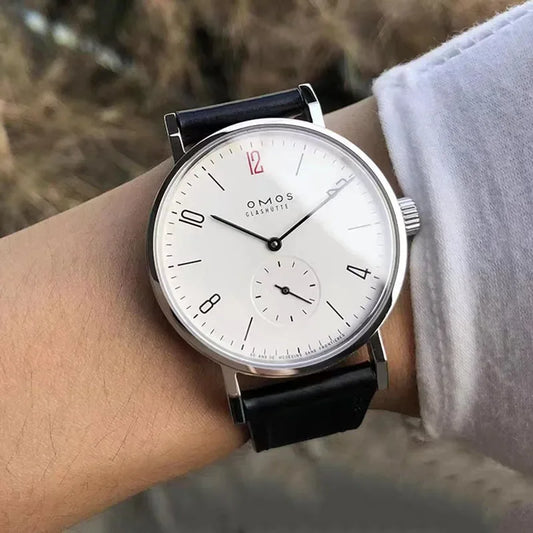 Men's 38mm automatic mechanical watch suitable for Seagull ST1701 self-winding movement, waterproof transparent back wristwatch.