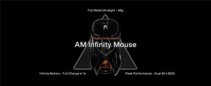 Angry Miao Infinity gaming vezeték nélküli egér, fém, ultrakönnyű, üreges kialakítás, hot-swappable, PAW3950, dupla 8K, vezetékes, tri-mode