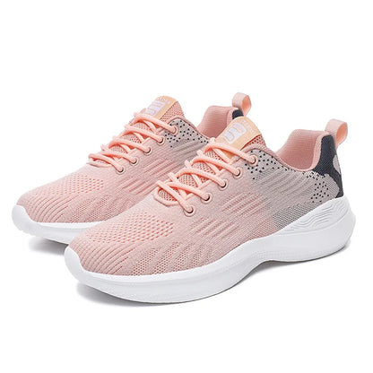 Ténis de moda para mulher, leves, para corrida, para desportos ao ar livre, em malha respirável, confortáveis, com almofada de ar e com atacadores