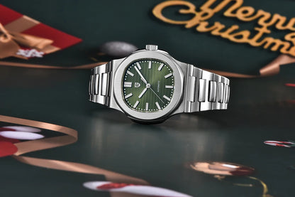 PAGANI DESIGN 2026 Neue luxuriöse Automatikuhr für Herren, mechanische Armbanduhr aus Edelstahl mit Saphirglas, 40MM, Barrel-Zifferblatt