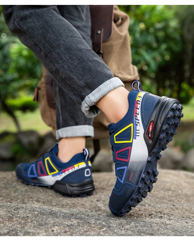 Men's Waterproof Hiking Shoes Wear-Resistant Outdoor Leather Hiking Hunting Tactical Sports Shoes
