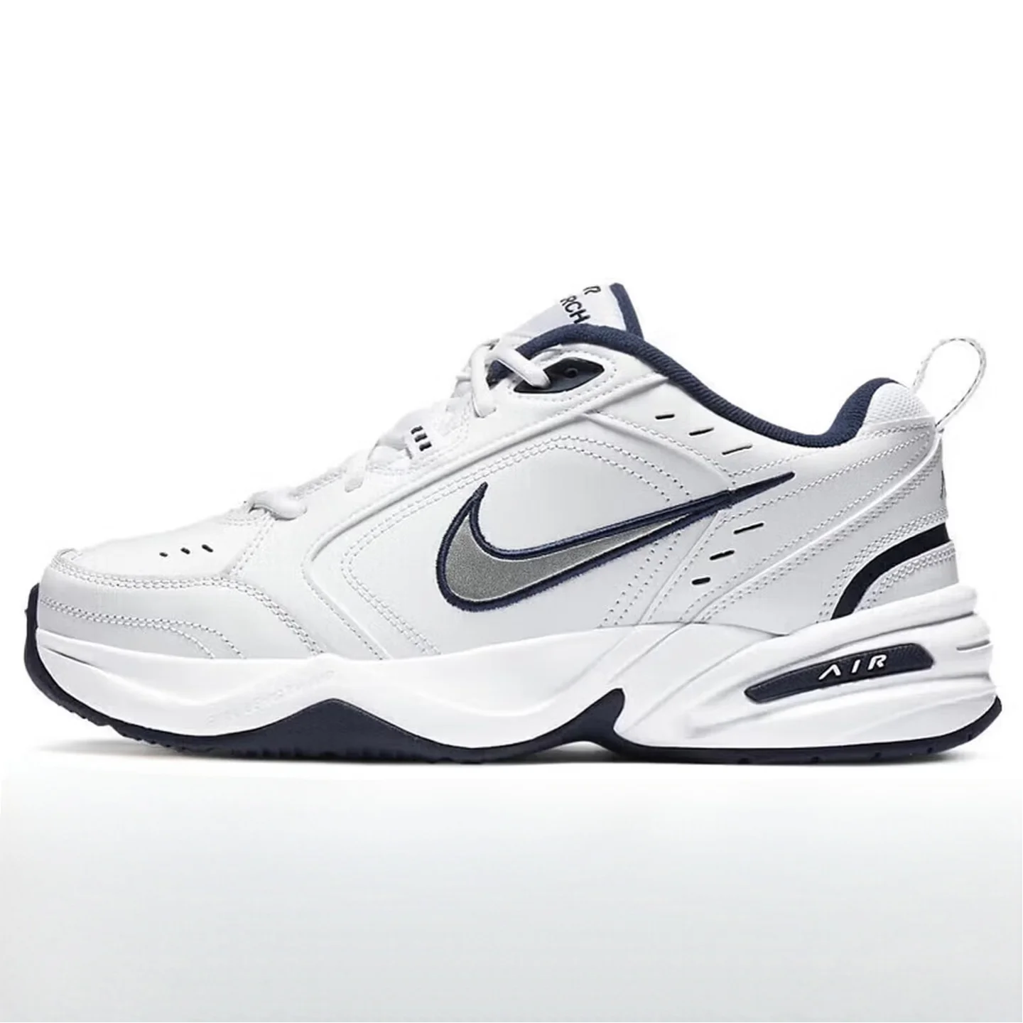 Nike Air Monarch 4 Snow Day Cowhide Leather Casual Cushioned, Slip-Resistant, Durable Low-Top Dad Shoes Unisex Style AV6676-100