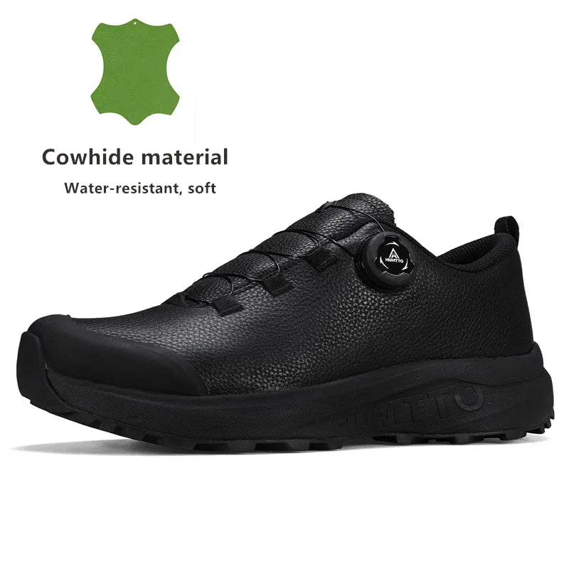 HUMTTO Lederschuhe für Herren Winter Camping Outdoor Herren-Sportschuhe Atmungsaktive Trekkingstiefel für Männer Rutschfeste Wandersneaker