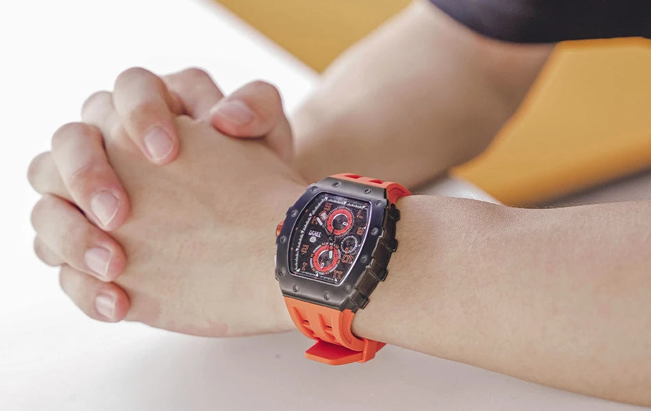 Reloj TSAR BOMBA New TB8204 para hombre, cronógrafo de cuarzo japonés, resistente al agua 50M, reloj de pulsera deportivo de moda, reloj masculino de lujo, regalo para hombre