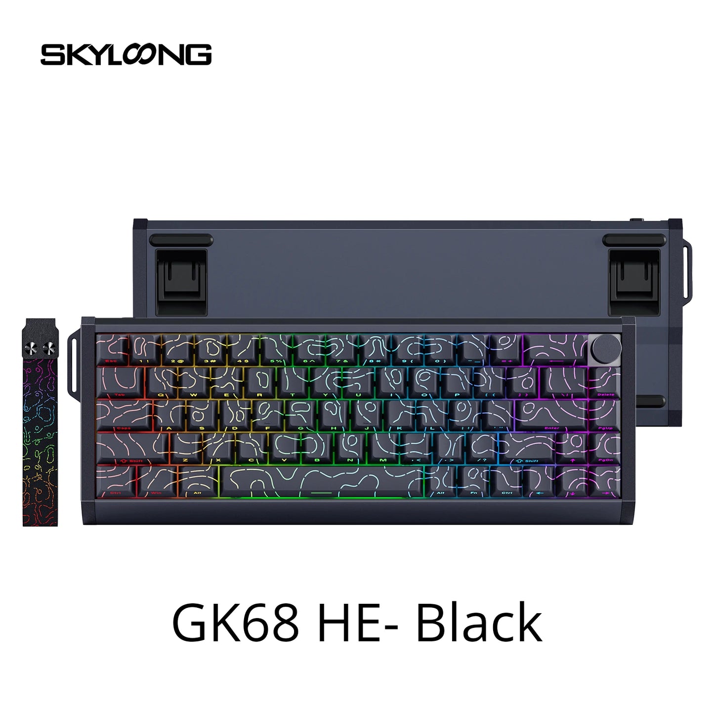 Teclado Magnético SKYLOONG GK61/GK68 HE com Caixa em Alumínio, 8000hz, RT0.01mm, Gatilho Rápido, Teclas PBT, Retroiluminação RGB, Teclado Gaming com Fio
