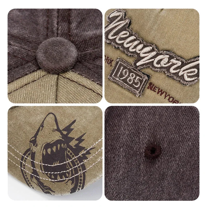 6 Colors New Unisex Washed Distressed Craft Patch 3 Dimensional Embroidery Design Baseball Cap