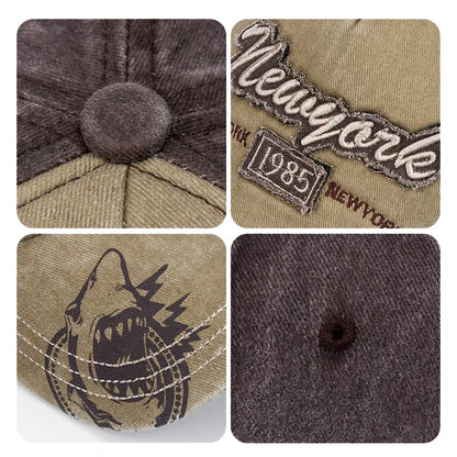 6 Colors New Unisex Washed Distressed Craft Patch 3 Dimensional Embroidery Design Baseball Cap