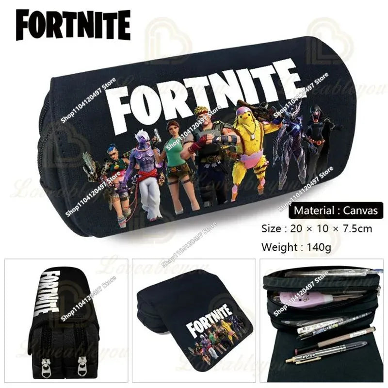 Fortnite Federmäppchen für Kinder – multifunktionale Schreibwarenbox, große Kapazität, doppellagige Schreibwarentasche