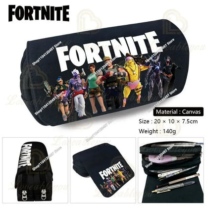 Fortnite Federmäppchen für Kinder – multifunktionale Schreibwarenbox, große Kapazität, doppellagige Schreibwarentasche